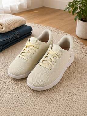 Kizik Hands Free Sneakers Women’s Size 7 Cream Knit Slip On Walking Shoes